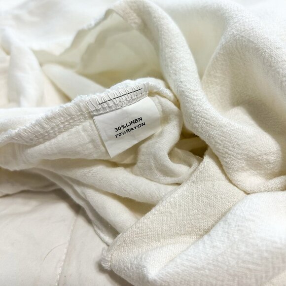 Showpo White Linen Blend Tie Back Sleeveless Mini Dress Size AU 12 / US 8 - Picture 6 of 8